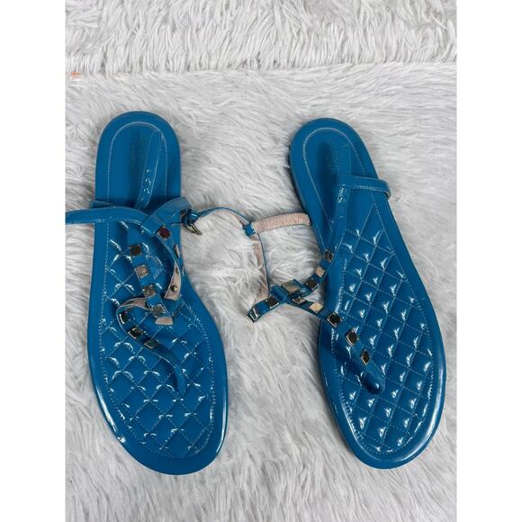 Cole Haan Womens Tali Mini Bow Studded Sandals Womens Size 10B Teal W10615 - Picture 1 of 9